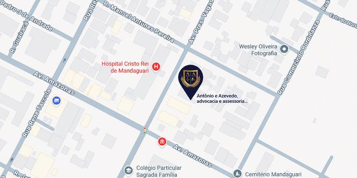 Mapa de localização — Antônio & Azevedo Advocacia e Assessoria Jurídica, Av. Presidente Vargas, 497, Centro, Mandaguari/PR